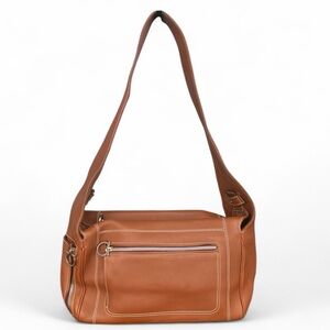 Salvatore Ferragamo Tan Calfskin Leather Shoulder Bag